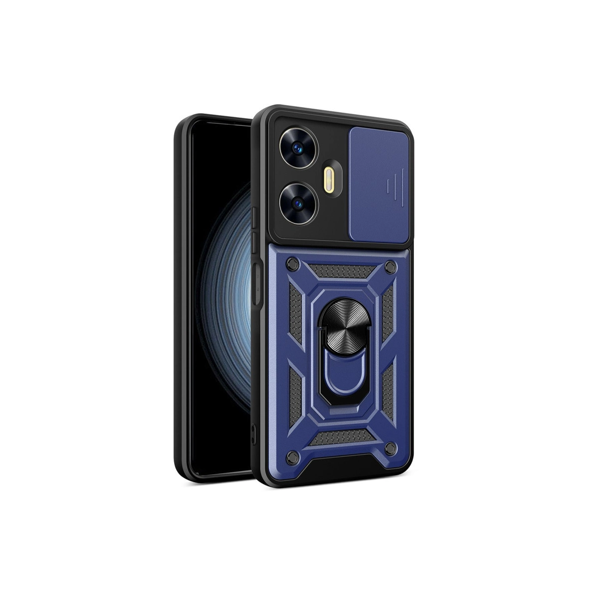 Realme C55 Kılıf Pars Lens Yüzüklü Silikon - Lacivert