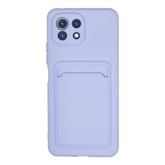 Xiaomi Mi 11 Kılıf Kelvin Kartvizitli Silikon - Lila