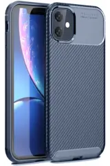 Newface İphone 11 Kılıf Auto Focus Karbon Kapak - Lacivert