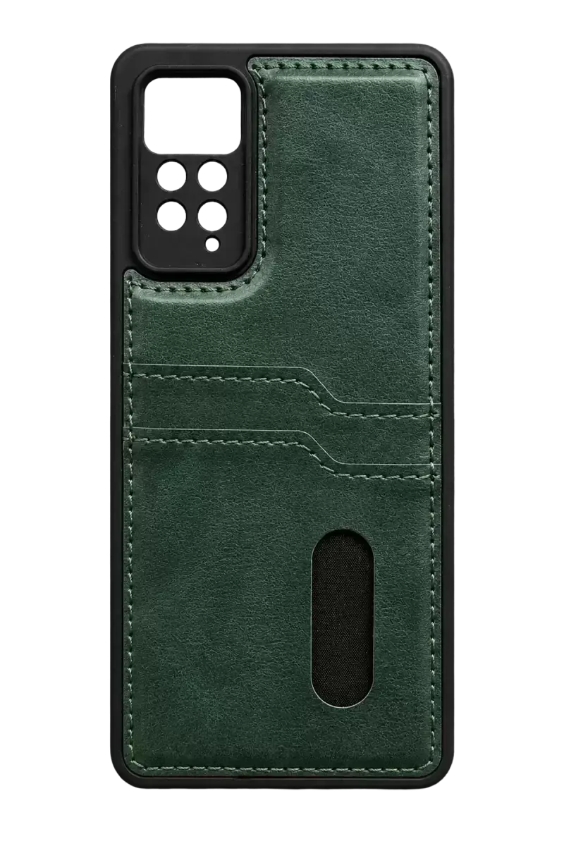 Newface Xiaomi Redmi Note 12 Pro 4g Kılıf Sara Kartvizitli Deri Kılıf - Koyu Yeşil