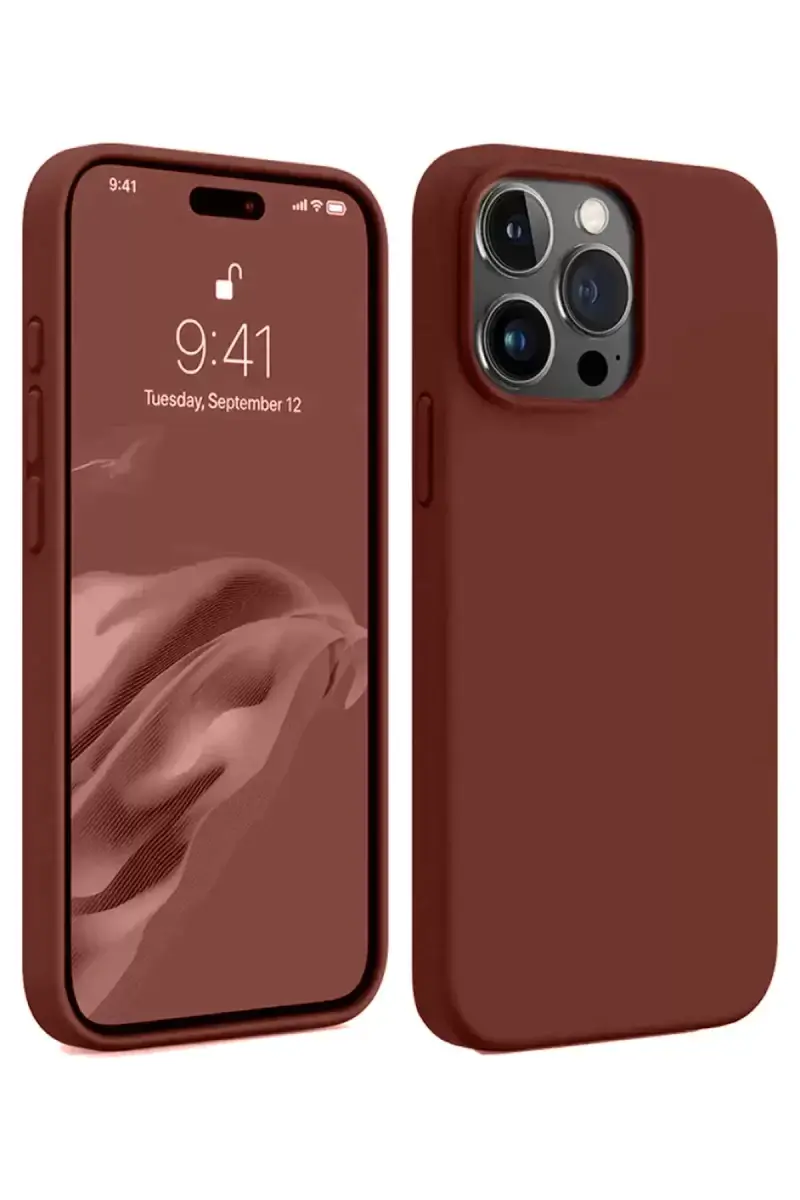Newface Apple İphone 15 Pro Max Kılıf First Silikon - Bordo