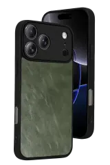 Newface Apple İphone 17 Pro Max Aras Deri Kapak - Yeşil