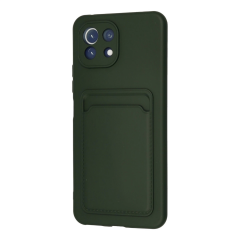 Xiaomi Mi 11 Kılıf Kelvin Kartvizitli Silikon - Koyu Yeşil