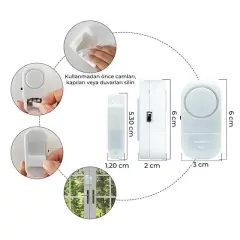Powermaster Pm-17795 Mini Manyetik Pencere Ve Kapı Güvenlik Alarmı