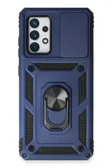 Newface Samsung Galaxy A53 5g Kılıf Pars Lens Yüzüklü Silikon - Lacivert