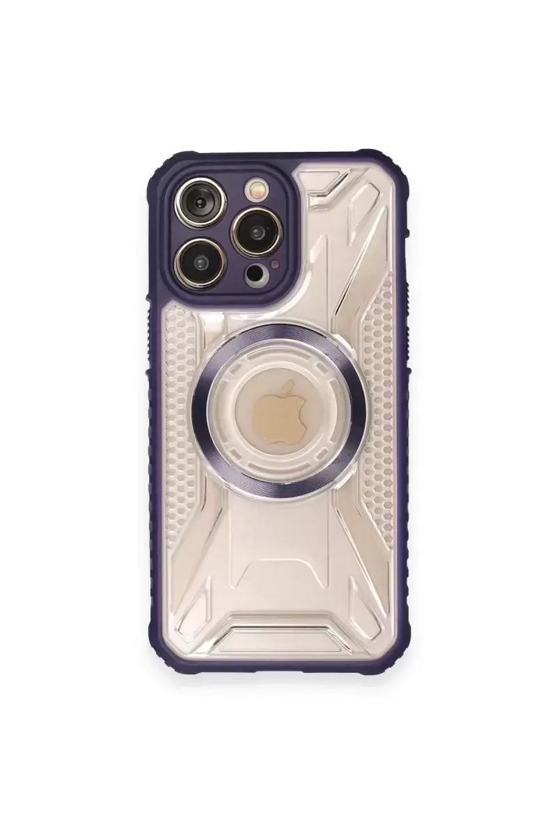 Newface Apple İphone 12 Pro Max Kılıf Prag Magneticsafe Kapak - Derin Mor
