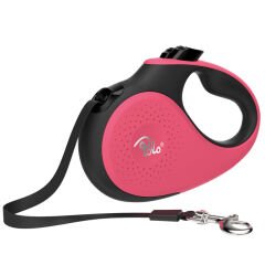 Polo Prestige Makaralı Otomatik Tasma XS 3 Metre - 12 kg Pembe Siyah