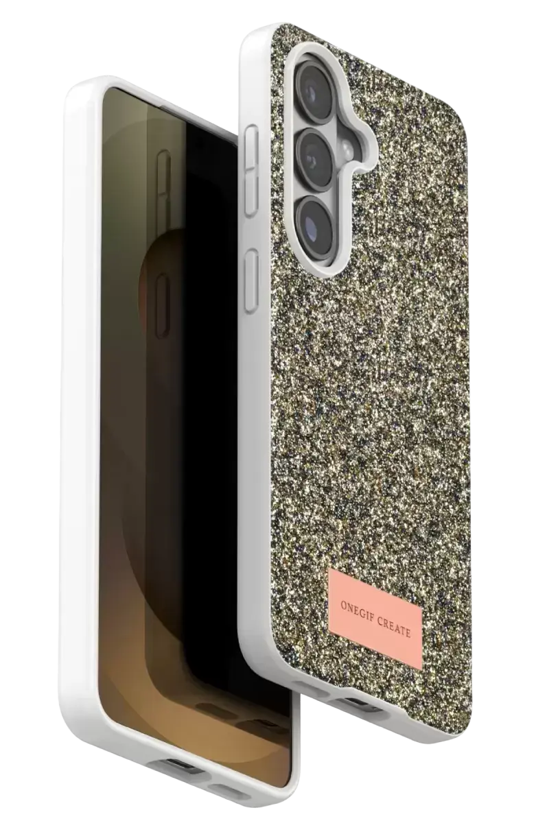 Onegif Samsung Galaxy S26 Bright Simli Kapak - Gold