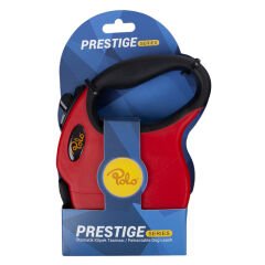 Polo Prestige Makaralı Otomatik Tasma XS 3 Metre - 8 kg Kırmızı-Siyah