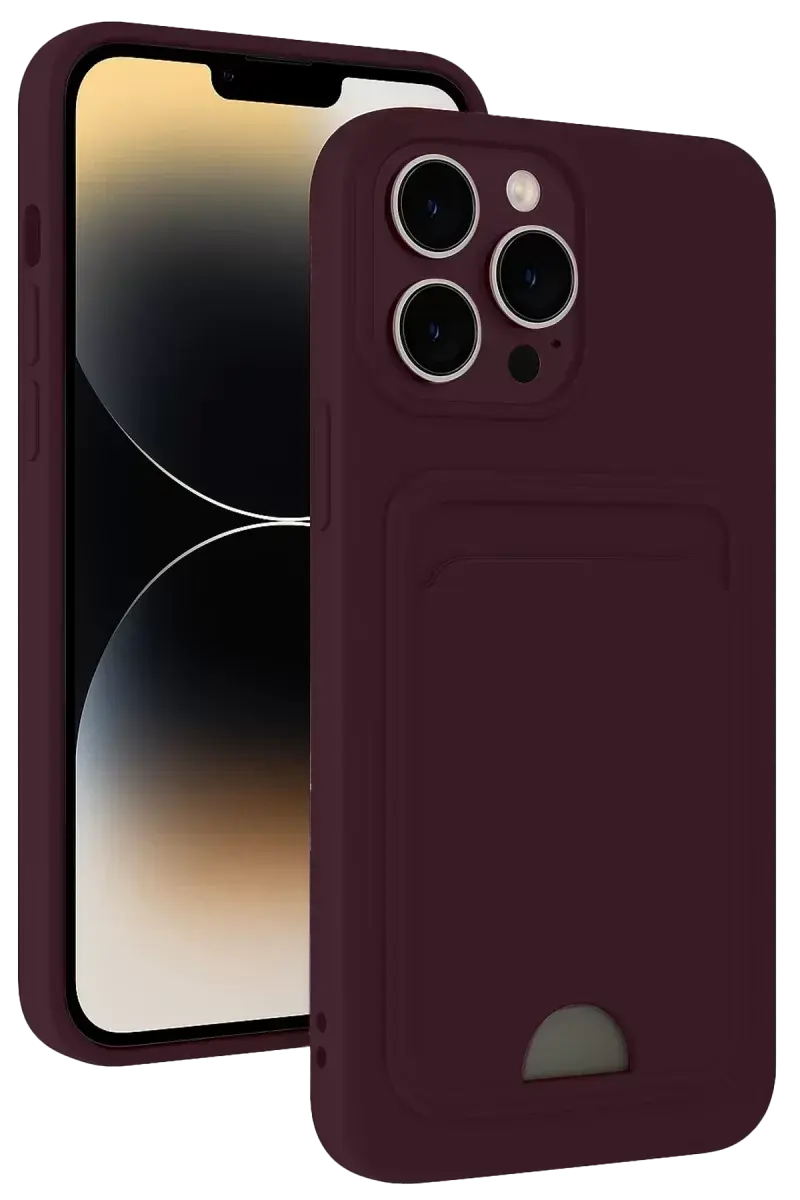Newface İphone 13 Pro Kılıf Kelvin Kartvizitli Silikon - Derin Mor