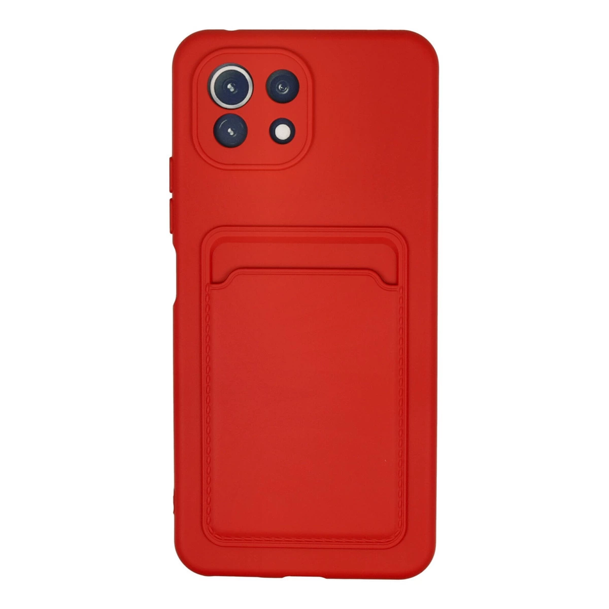 Xiaomi Mi 11 Lite Kılıf Kelvin Kartvizitli Silikon - Kırmızı