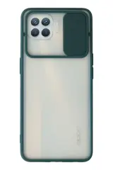 Newface Oppo Reno 4 Lite Kılıf Palm Buzlu Kamera Sürgülü Silikon - Yeşil