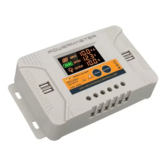 Powermaster Pm-20a 12v-24v 20a 4 Usb'li Dijital Otomatik Solar Şarj Regülatörü