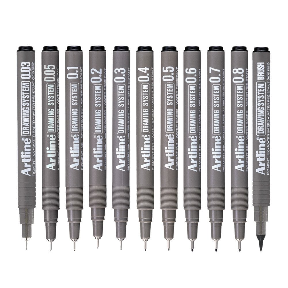 Teknik Çizim Kalem Seti 11 Parça (0,03mm-0,8mm)