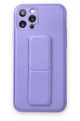 Newface İphone 12 Pro Kılıf Coco Deri Standlı Kapak - Koyu Lila