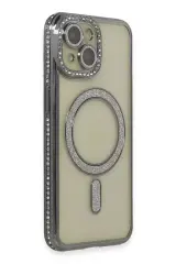 Newface Apple İphone 13 Kılıf Joke Simli Magneticsafe Kılıf - Gri