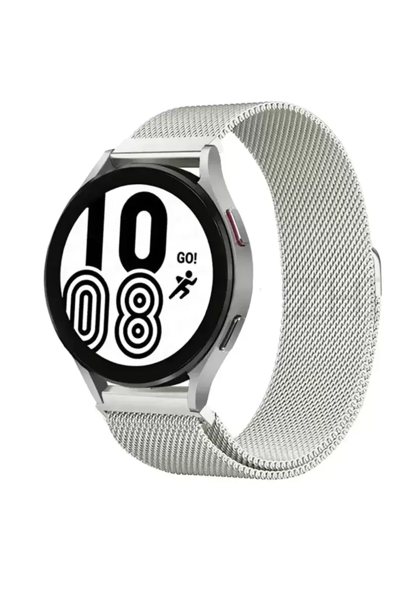 Newface Samsung Galaxy Watch 4 Metal Mıknatıslı Kordon - Gümüş