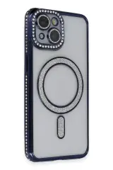 Newface Apple İphone 13 Kılıf Joke Simli Magneticsafe Kılıf - Lacivert