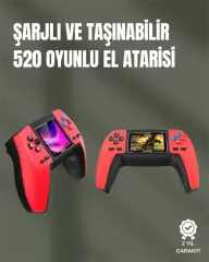 P5 Gamepad Retro Konsol – Nostaljik Oyun Deneyimi, 520 Klasik Oyun Seçeneği