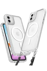 Newface Apple İphone 12 Kılıf Enka Magsafe Silikon Kılıf - Şeffaf