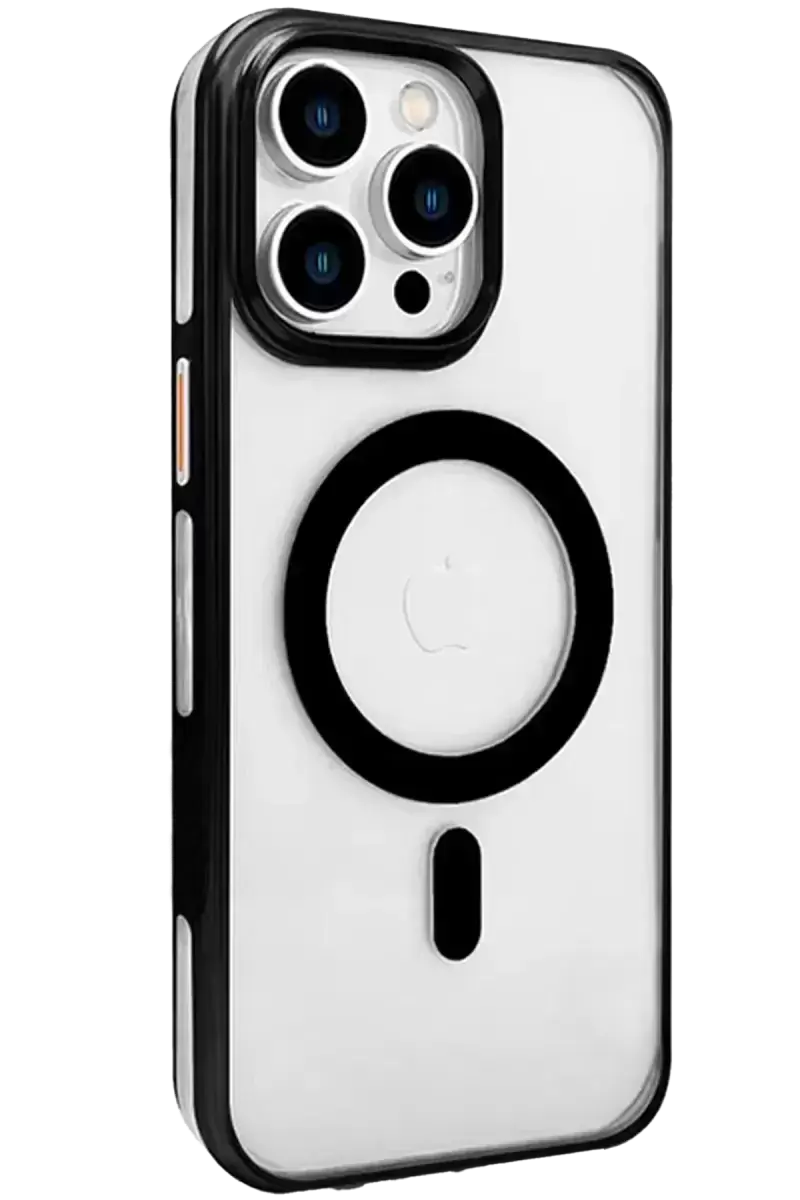 Joko İphone 15 Pro Gleam Pc Sert Magsafe Kılıf - Şeffaf-siyah