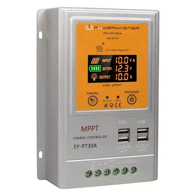 Powermaster Pm-pt30a 12v/24v 30a Mppt 4 Usb'li Dijital Otomatik Solar Şarj Regülatörü