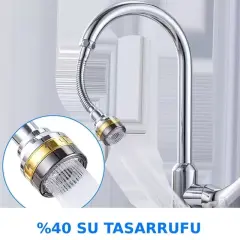 Sunup Sn-29319 Üç Kademe Hız Ayarlı Su Akış Kontrollü Musluk Başlığı