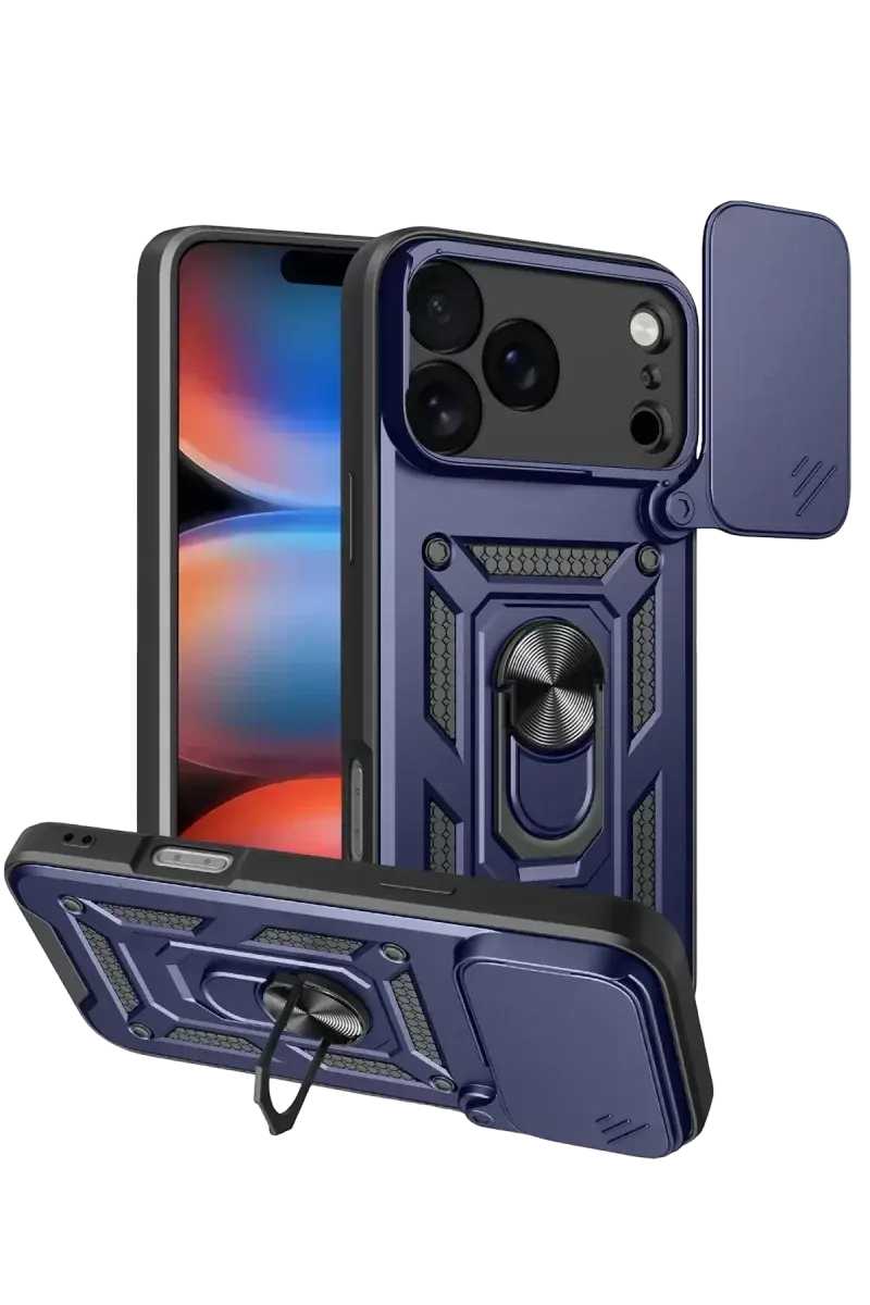 Newface Apple İphone 17 Pro Pars Lens Yüzüklü Silikon - Lacivert