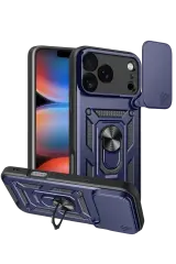Newface Apple İphone 17 Pro Pars Lens Yüzüklü Silikon - Lacivert