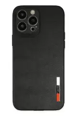 Newface İphone 13 Pro Max Kılıf Loop Deri Silikon - Siyah