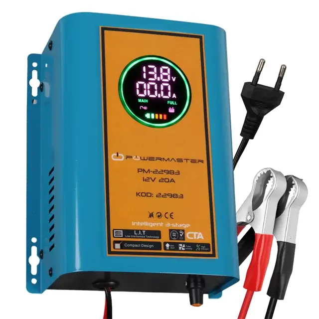 Powermaster Pm-22983 12 Volt 20 Amper Dijital Ekranlı Akü Şarj Cihazı