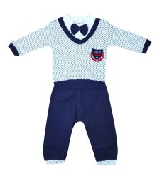 AyBaby AY524 Ekose Desenli 2Li Bebek Takım - Siyah