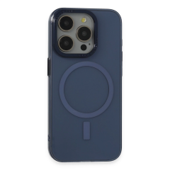 İphone 15 Pro Max Kılıf Anka Pc Magneticsafe Sert Metal Kapak - Lacivert