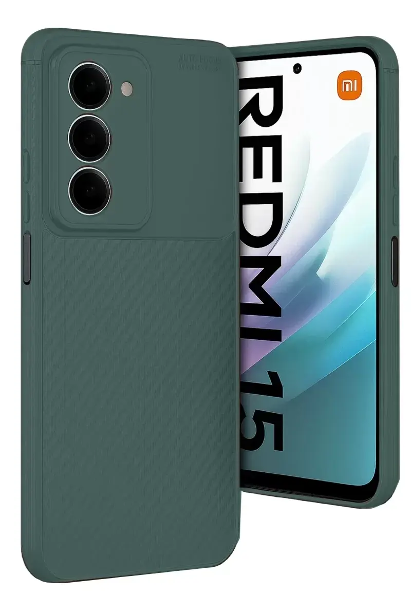Newface Xiaomi Redmi 15 4g Auto Focus Karbon Kapak - Koyu Yeşil
