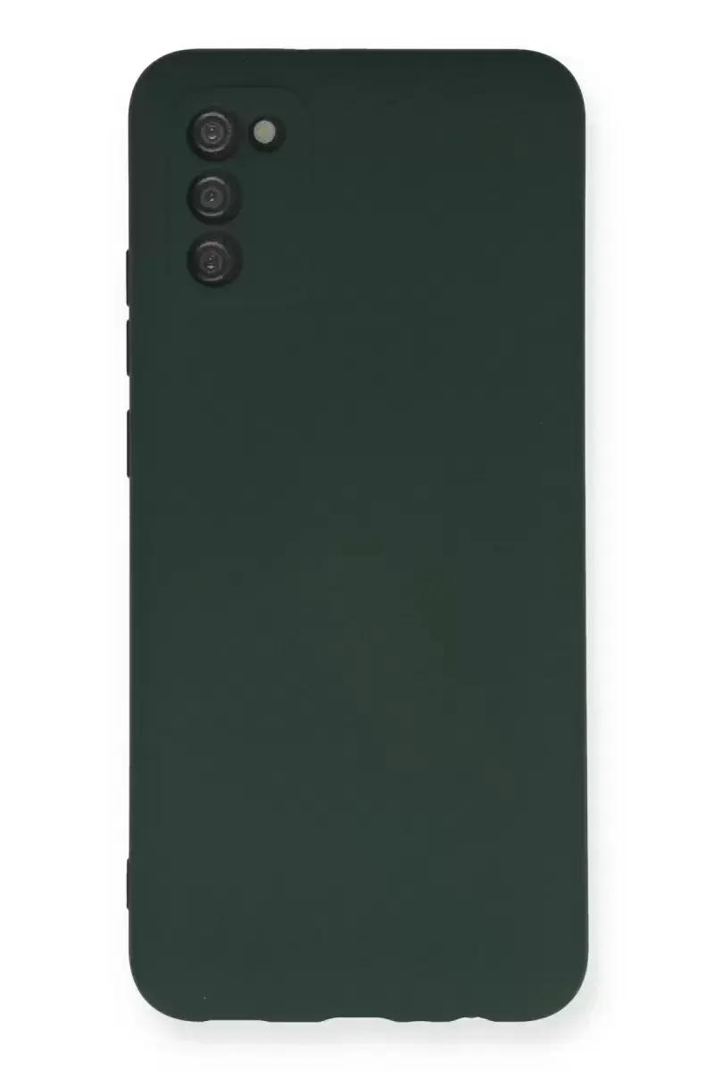 Newface Samsung Galaxy A03s Kılıf Nano İçi Kadife Silikon - Koyu Yeşil
