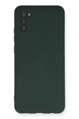 Newface Samsung Galaxy A03s Kılıf Nano İçi Kadife Silikon - Koyu Yeşil