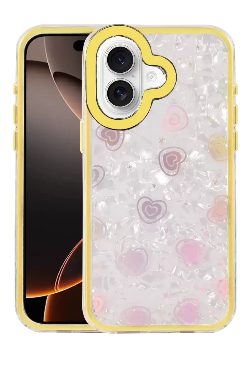 Newface Apple İphone 16 Lumi Desenli Kapak - Sarı