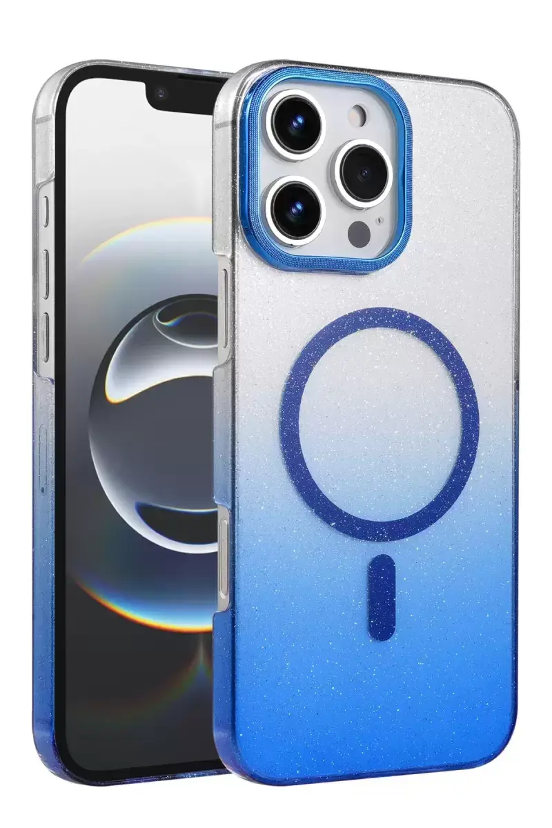 Newface Apple İphone 16 Pro Glossy Magsafe Kapak - Mavi