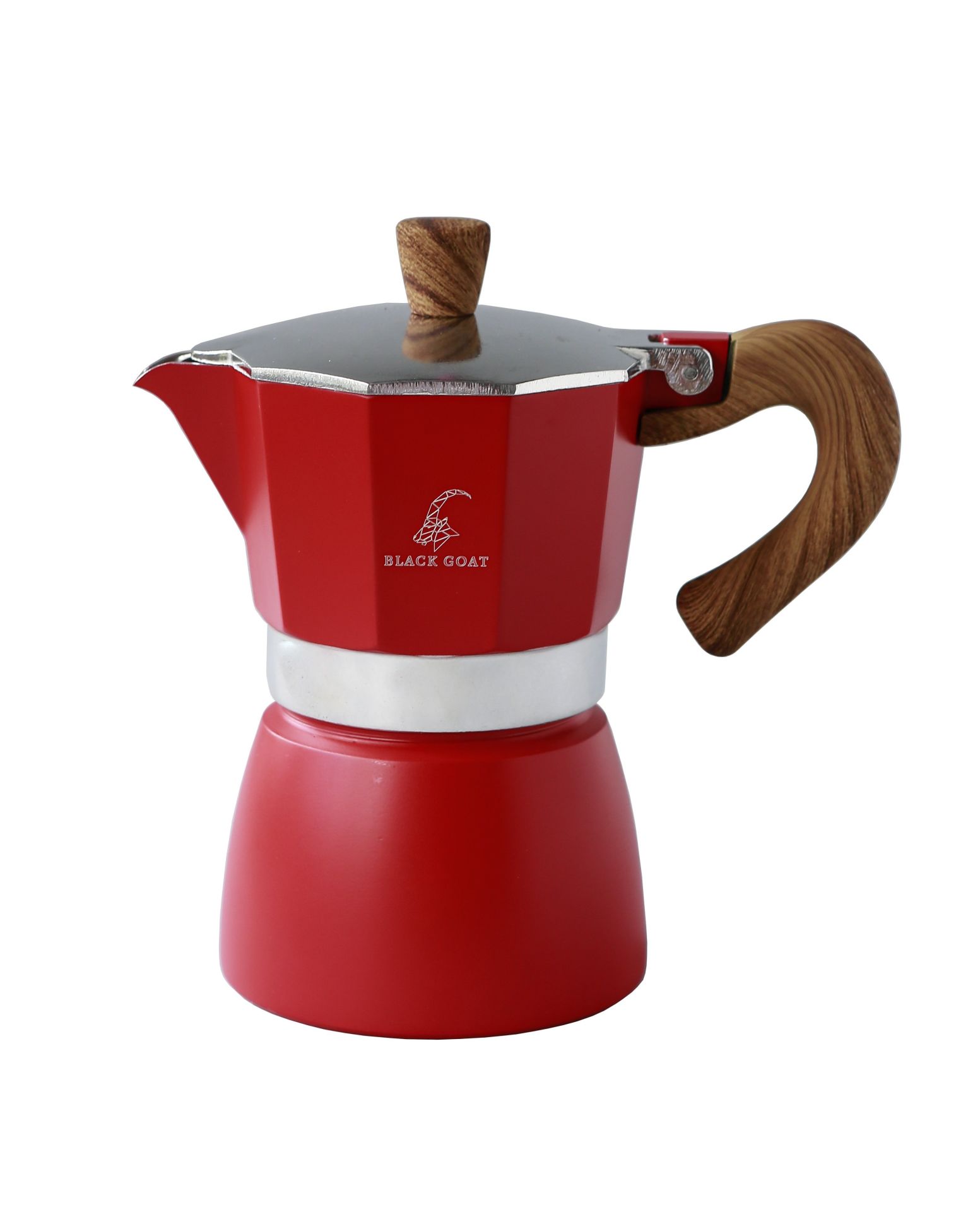 6 Cup Moka Pot - Kırmızı