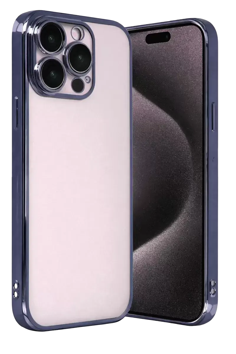 Newface Apple İphone 15 Pro Max Razer Lensli Silikon - Lacivert