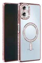 Newface Samsung Galaxy A06 Joke Simli Magneticsafe Kılıf - Pembe