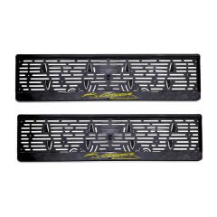 K.Atatürk İmzalı Plastik Plakalık Plaka Altlığı Çıtalı 2'li Sarı