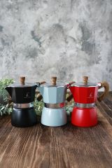 6 Cup Moka Pot - Siyah