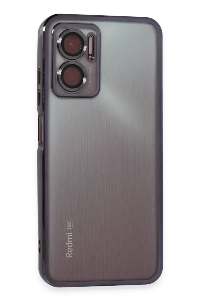 Newface Xiaomi Redmi Note 11e Kılıf Razer Lensli Silikon - Mor