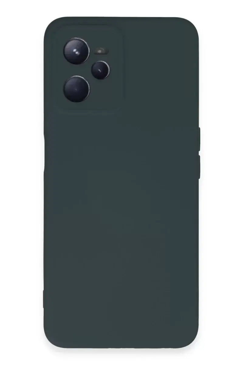 Newface Realme C35 Kılıf Nano İçi Kadife Silikon - Koyu Yeşil