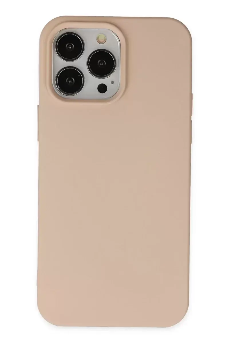 Newface İphone 14 Pro Kılıf Nano İçi Kadife Silikon - Pudra