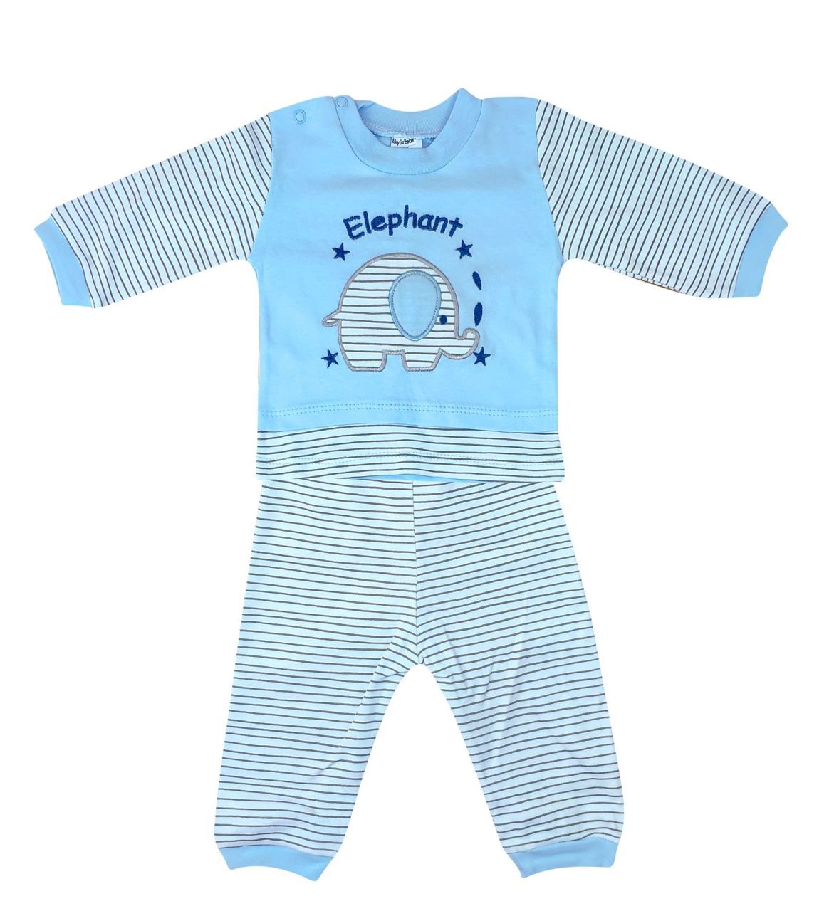 AyBaby AY522 Fil Baskılı 2Li Bebek Takımı 0-3 Ay - Mavi