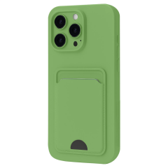 İphone 16 Pro Kılıf Kelvin Kartvizitli Silikon - Açık Yeşil
