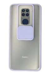 Newface Xiaomi Redmi Note 9 Kılıf Palm Buzlu Kamera Sürgülü Silikon - Lila