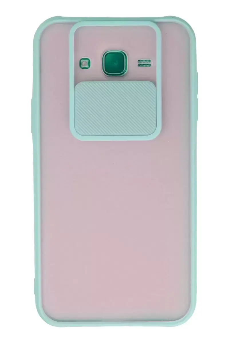 Newface Samsung Galaxy J7 Kılıf Palm Buzlu Kamera Sürgülü Silikon - Turkuaz